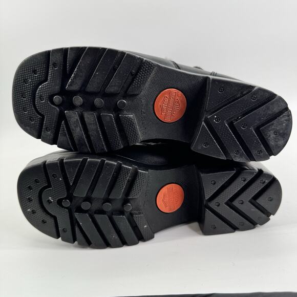 Vintage Harley-Davidson Tall Boots Women 6 Black Riding Eagle Logo Leather - Picture 15 of 16